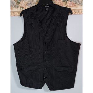 CJ Black XL Black Pinstrip Cross Rock Punk Biker Event Occasion Classic Vest